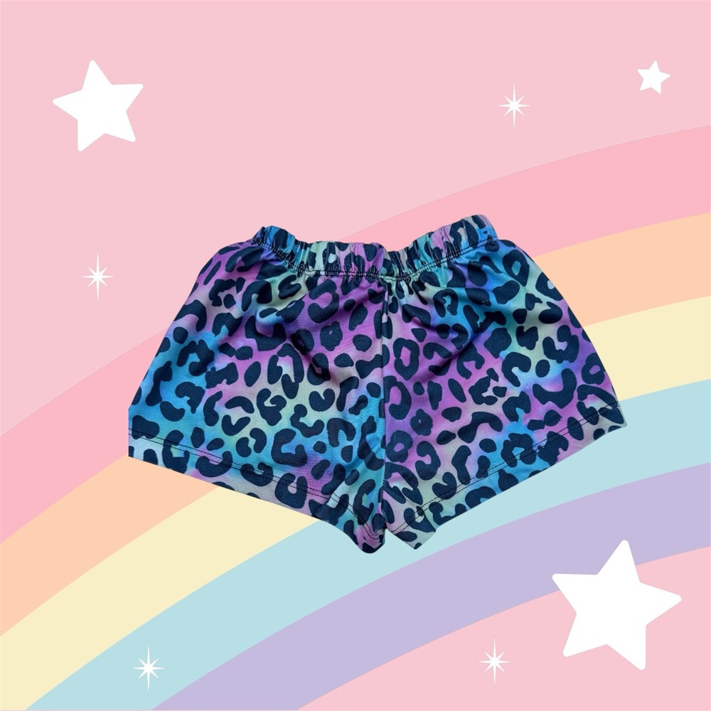 Leopard Print Shorts in Blue and Purple